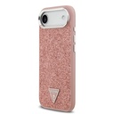 Apple iPhone 17 Air Uyumlu Kılıf Guess Orjinal Lisanslı M-safe Şarj Özellikli Metal Kamera Çerçeveli Üçgen Logolu Glitter Kapak - 7