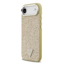 Apple iPhone 17 Air Uyumlu Kılıf Guess Orjinal Lisanslı M-safe Şarj Özellikli Metal Kamera Çerçeveli Üçgen Logolu Glitter Kapak - 13