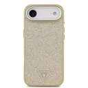 Apple iPhone 17 Air Uyumlu Kılıf Guess Orjinal Lisanslı M-safe Şarj Özellikli Metal Kamera Çerçeveli Üçgen Logolu Glitter Kapak - 14