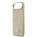 Apple iPhone 17 Air Uyumlu Kılıf Guess Orjinal Lisanslı M-safe Şarj Özellikli Metal Kamera Çerçeveli Üçgen Logolu Glitter Kapak - 17