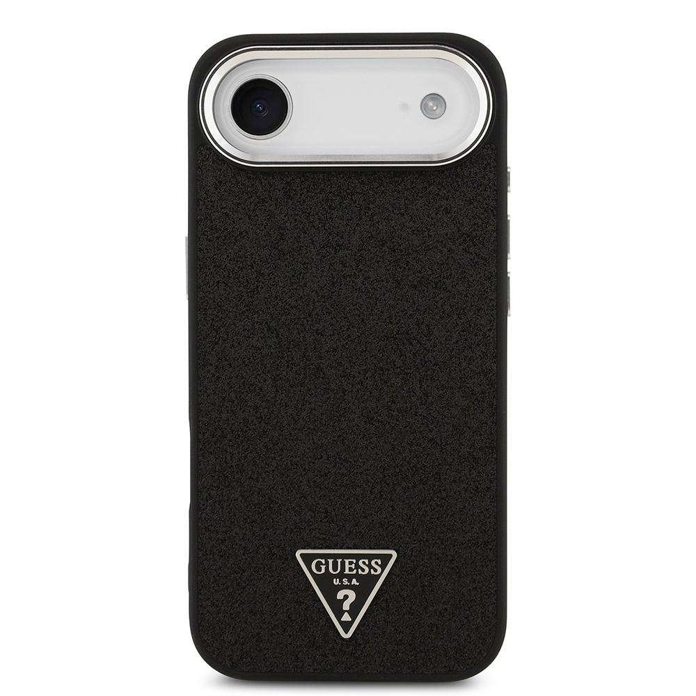 Apple iPhone 17 Air Uyumlu Kılıf Guess Orjinal Lisanslı M-safe Şarj Özellikli Metal Kamera Çerçeveli Üçgen Logolu Glitter Kapak - 20