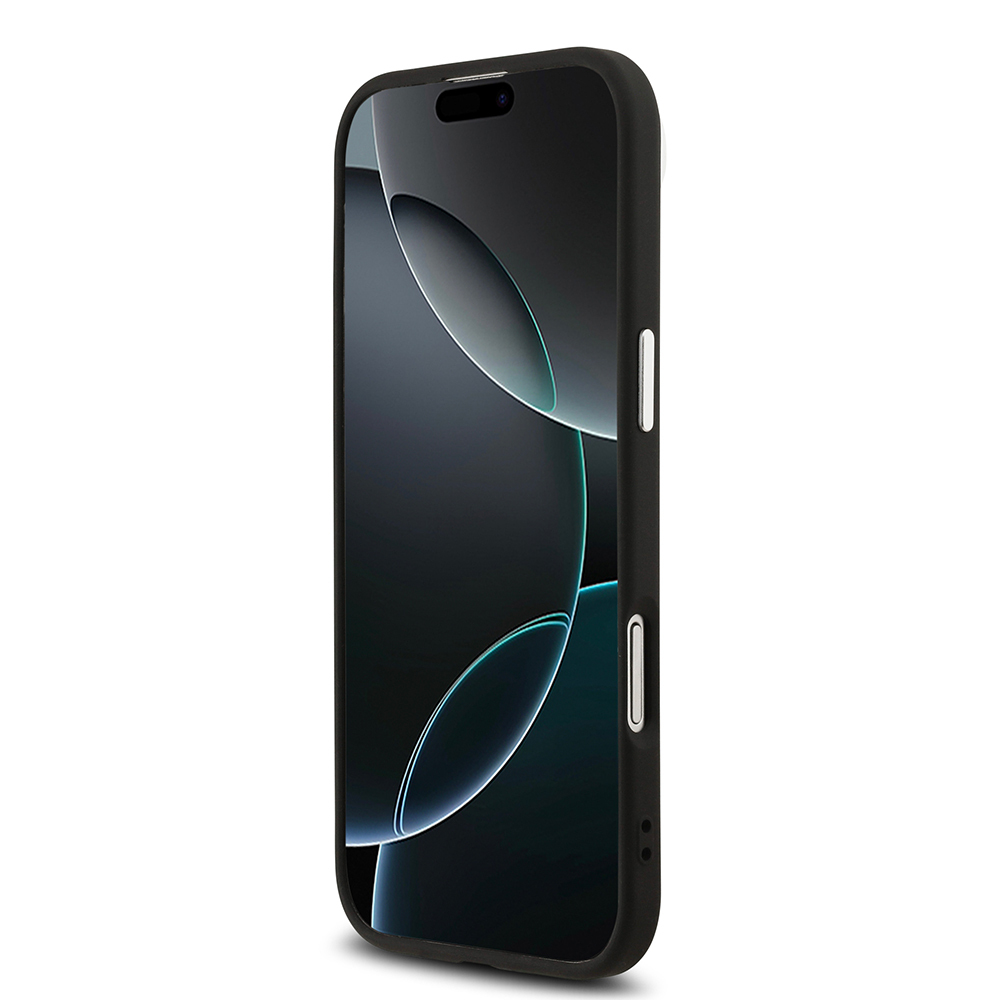 Apple iPhone 17 Air Uyumlu Kılıf Guess Orjinal Lisanslı M-safe Şarj Özellikli Metal Kamera Çerçeveli Üçgen Logolu Glitter Kapak - 22
