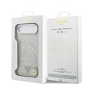 Apple iPhone 17 Air Uyumlu Kılıf Guess Orjinal Lisanslı M-safe Şarj Özellikli Metal Kamera Çerçeveli Üçgen Logolu Glitter Kapak - 25
