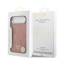 Apple iPhone 17 Air Uyumlu Kılıf Guess Orjinal Lisanslı M-safe Şarj Özellikli Metal Kamera Çerçeveli Üçgen Logolu Glitter Kapak - 26