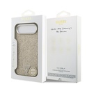 Apple iPhone 17 Air Uyumlu Kılıf Guess Orjinal Lisanslı M-safe Şarj Özellikli Metal Kamera Çerçeveli Üçgen Logolu Glitter Kapak - 27