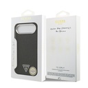 Apple iPhone 17 Air Uyumlu Kılıf Guess Orjinal Lisanslı M-safe Şarj Özellikli Metal Kamera Çerçeveli Üçgen Logolu Glitter Kapak - 28