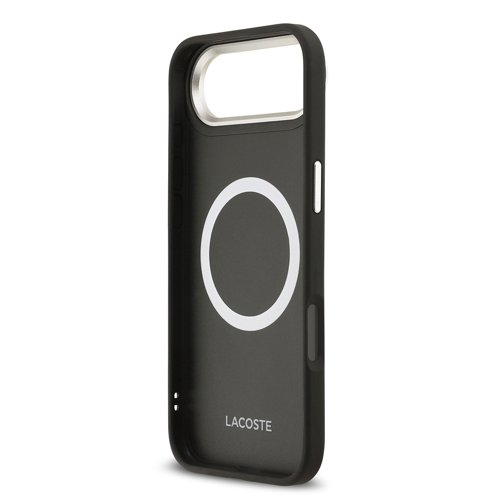 Apple iPhone 17 Air Uyumlu Kılıf Lacoste Orjinal Lisanslı M-safe Şarj Özellikli Champs Elysees PU Deri Tasarımlı Kapak - 6