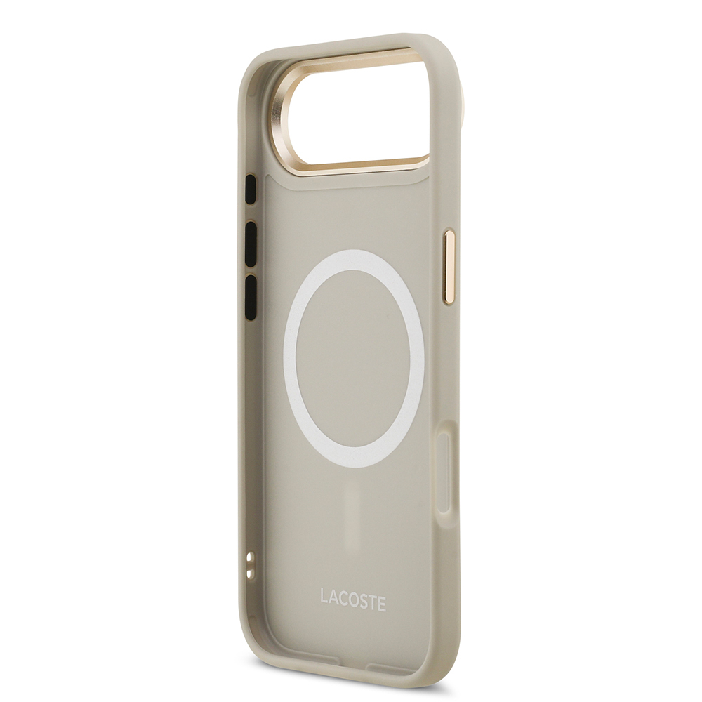 Apple iPhone 17 Air Uyumlu Kılıf Lacoste Orjinal Lisanslı M-safe Şarj Özellikli Champs Elysees PU Deri Tasarımlı Kapak - 13