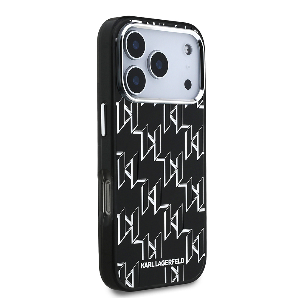Apple iPhone 17 Pro Uyumlu Kılıf Orjinal Lisanslı M-safe Şarj Özellikli Karl Lagerfeld IML Baskılı Monogram Dizayn Kapak - 3