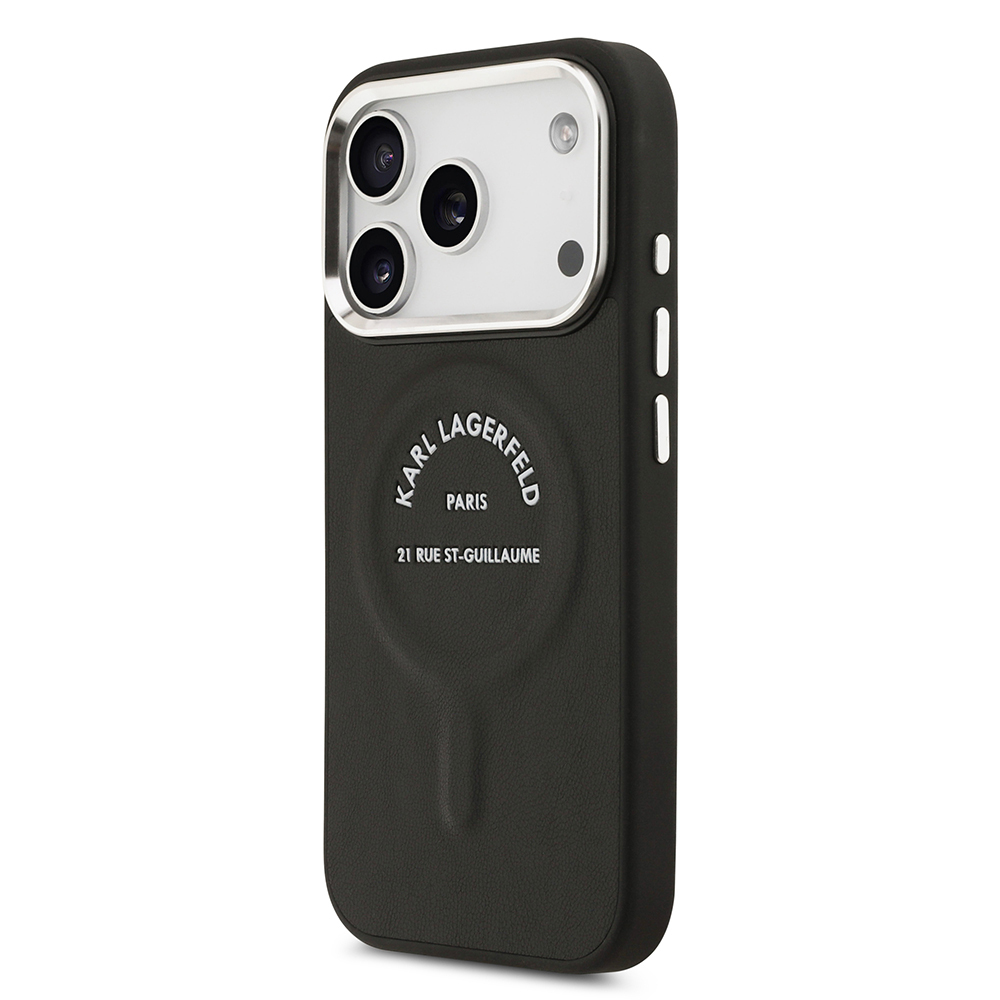 Apple iPhone 17 Pro Uyumlu Kılıf Karl Lagerfeld Orjinal Lisanslı M-safe Şarj Özellikli Metal Kamera ve Buton Tasarımlı Paris RSG PU Deri Kapak - 7
