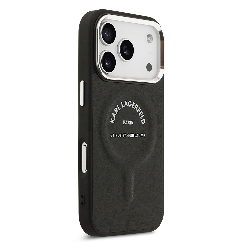 Apple iPhone 17 Pro Uyumlu Kılıf Karl Lagerfeld Orjinal Lisanslı M-safe Şarj Özellikli Metal Kamera ve Buton Tasarımlı Paris RSG PU Deri Kapak - 9