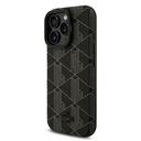 Apple iPhone 16 Pro Max Uyumlu Kılıf Lacoste Orjinal Lisanslı M-safe Şarj Özellikli Standlı PU Deri Karışık Monogram Desenli Kapak - 1