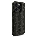 Apple iPhone 16 Pro Max Uyumlu Kılıf Lacoste Orjinal Lisanslı M-safe Şarj Özellikli Standlı PU Deri Karışık Monogram Desenli Kapak - 3