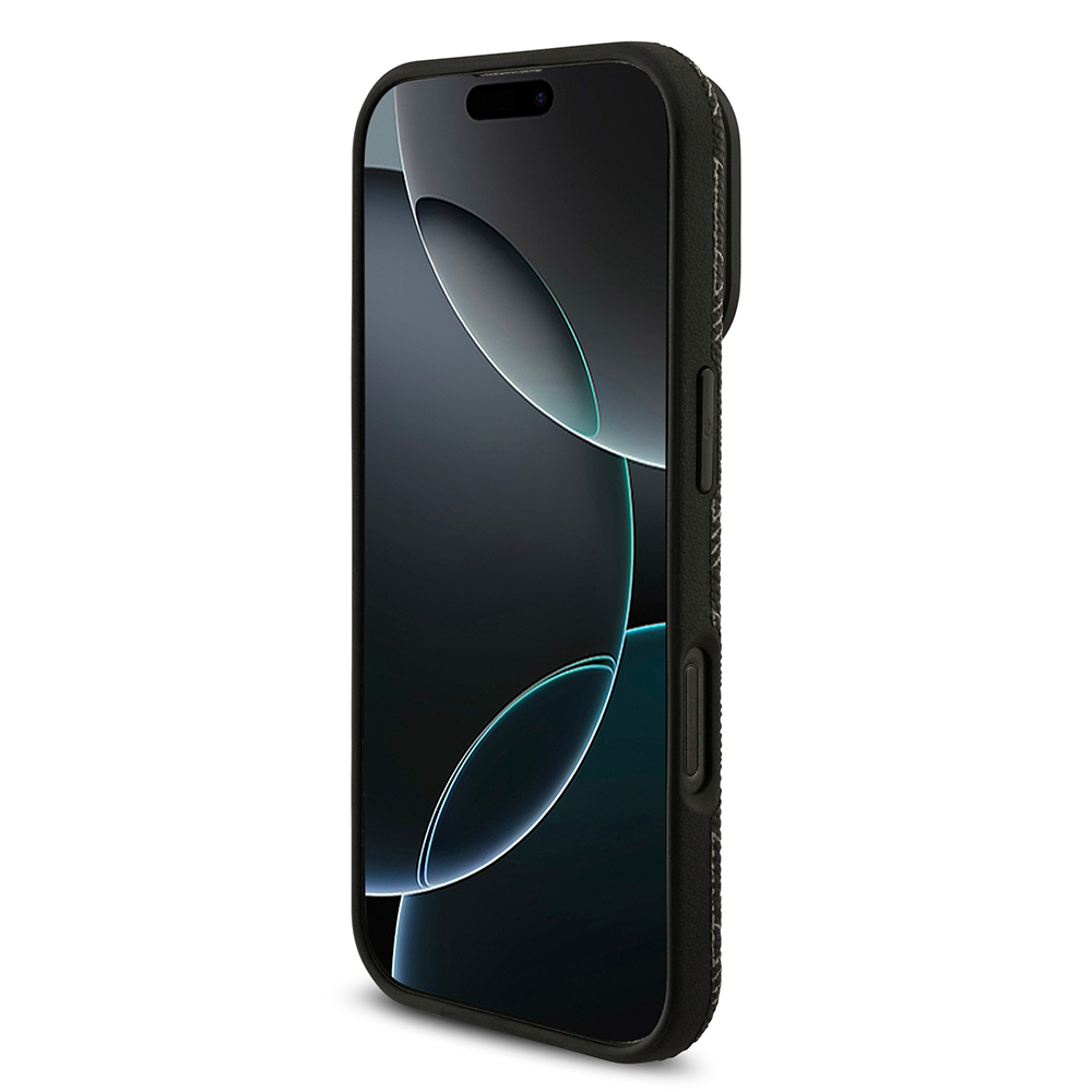 Apple iPhone 16 Pro Max Uyumlu Kılıf Lacoste Orjinal Lisanslı M-safe Şarj Özellikli Standlı PU Deri Karışık Monogram Desenli Kapak - 4