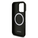 Apple iPhone 16 Pro Max Uyumlu Kılıf Lacoste Orjinal Lisanslı M-safe Şarj Özellikli Standlı PU Deri Karışık Monogram Desenli Kapak - 6