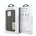 Apple iPhone 16 Pro Max Uyumlu Kılıf Lacoste Orjinal Lisanslı M-safe Şarj Özellikli Standlı PU Deri Karışık Monogram Desenli Kapak - 7
