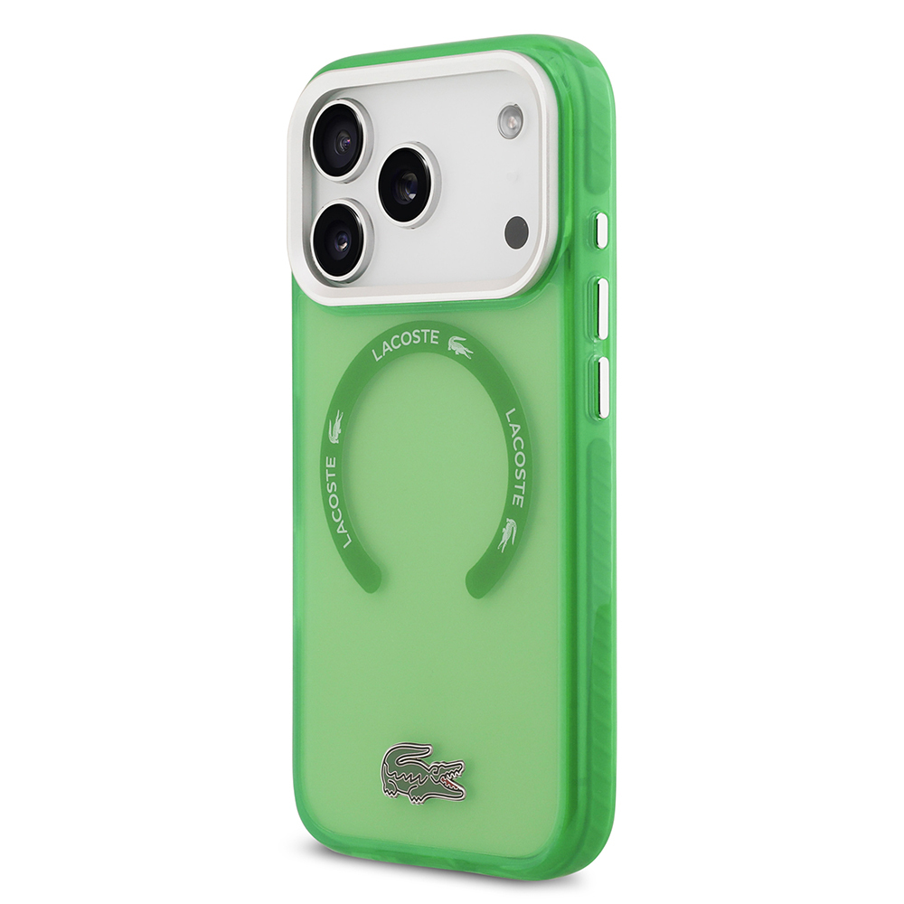 Apple iPhone 17 Pro Uyumlu Kılıf Lacoste Orjinal Lisanslı M-safe Şarj Özellikli İkonik Timsah Logolu Buzlu Kapak - 1