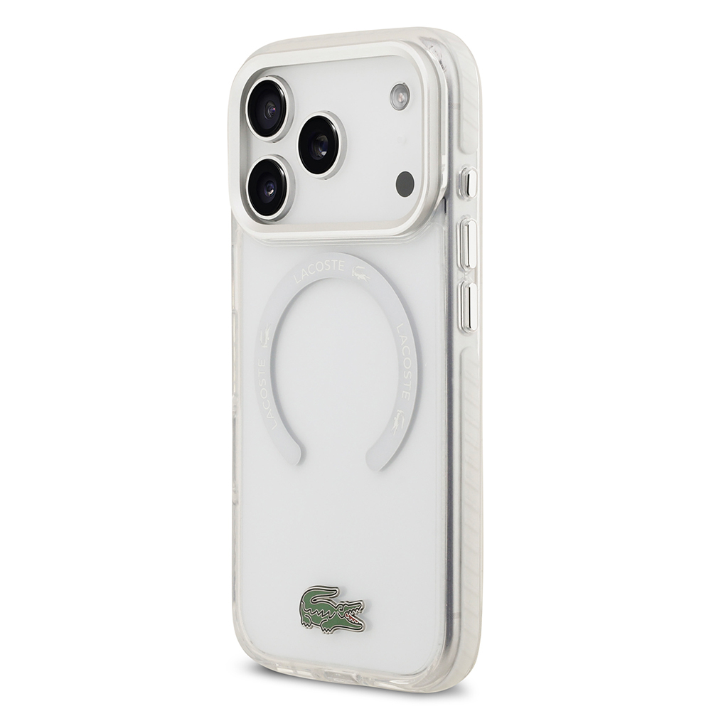 Apple iPhone 17 Pro Uyumlu Kılıf Lacoste Orjinal Lisanslı M-safe Şarj Özellikli İkonik Timsah Logolu Buzlu Kapak - 7