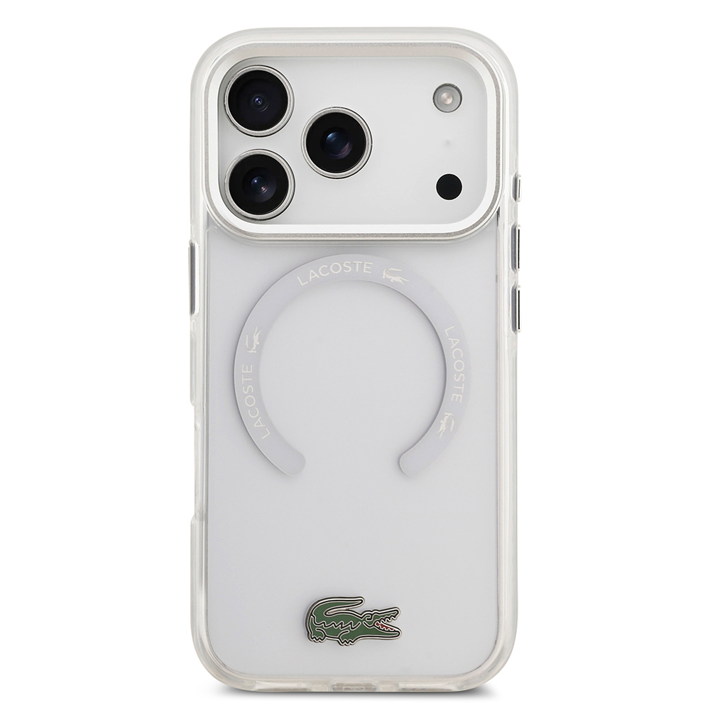 Apple iPhone 17 Pro Uyumlu Kılıf Lacoste Orjinal Lisanslı M-safe Şarj Özellikli İkonik Timsah Logolu Buzlu Kapak - 8