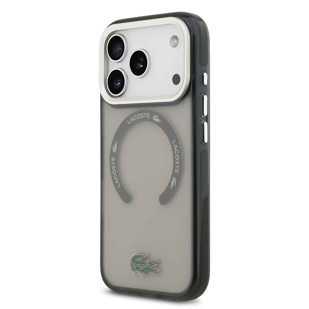 Apple iPhone 17 Pro Uyumlu Kılıf Lacoste Orjinal Lisanslı M-safe Şarj Özellikli İkonik Timsah Logolu Buzlu Kapak - 13