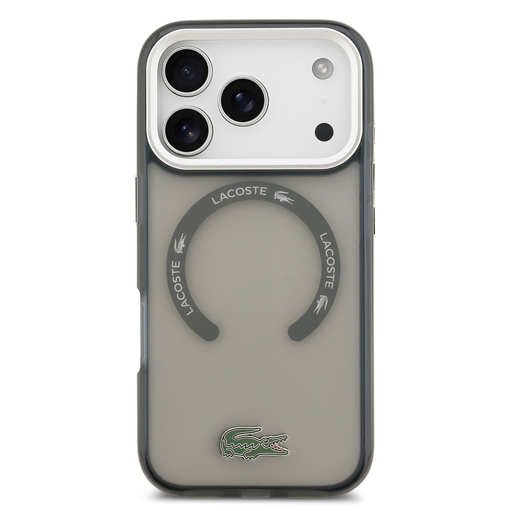 Apple iPhone 17 Pro Uyumlu Kılıf Lacoste Orjinal Lisanslı M-safe Şarj Özellikli İkonik Timsah Logolu Buzlu Kapak - 14