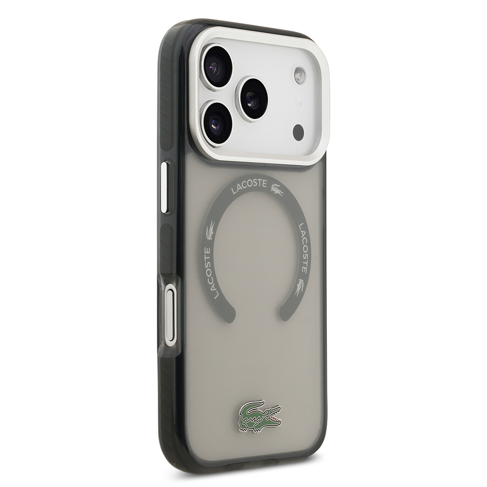 Apple iPhone 17 Pro Uyumlu Kılıf Lacoste Orjinal Lisanslı M-safe Şarj Özellikli İkonik Timsah Logolu Buzlu Kapak - 15