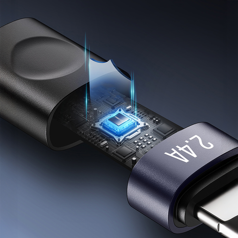 Recci RS50L USB-A to Lightning Örgü Tasarımlı Hızlı Şarj Özellikli Data ve Şarj Kablosu 1M - 5