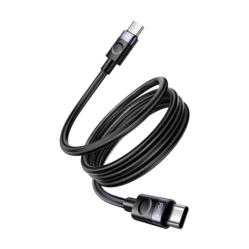 Recci RS50CC Type-C to Type-C PD Örgü Tasarımlı Hızlı Şarj Özellikli Data ve Şarj Kablosu 65W 1M - 2