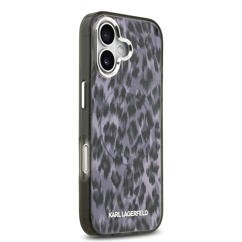 Apple iPhone 17 Uyumlu Kılıf Karl Lagerfeld Orjinal Lisanslı M-safe Şarj Özellikli IML Leopar Baskılı Kapak - 3