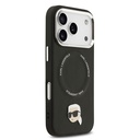 Apple iPhone 17 Pro Uyumlu Kılıf Karl Lagerfeld Orjinal Lisanslı M-safe Şarj Özellikli Metal Kamera ve Buton Tasarımlı Karl PU Deri Kapak - 3