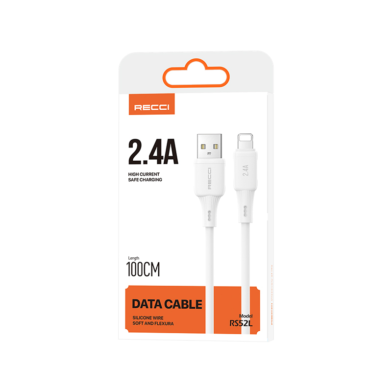 Recci RS52L USB-A to Lightning 2.4A Hızlı Şarj Özellikli Data ve Şarj Kablosu 1M - 4