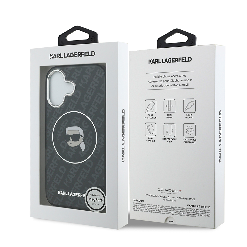 Apple iPhone 17 Uyumlu Kılıf Karl Lagerfeld Orjinal Lisanslı IML Baskılı KL Heads Kapak - 7