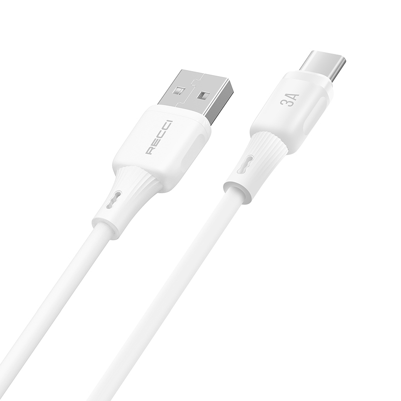 Recci RS52C USB-A to Type-C 3A Hızlı Şarj Özellikli Data ve Şarj Kablosu 1M - 1