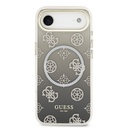 Apple iPhone 17 Air Uyumlu Kılıf Guess Orjinal Lisanslı M-safe Şarj Özellikli Simli Peony Desenli Silikon Kapak - 8