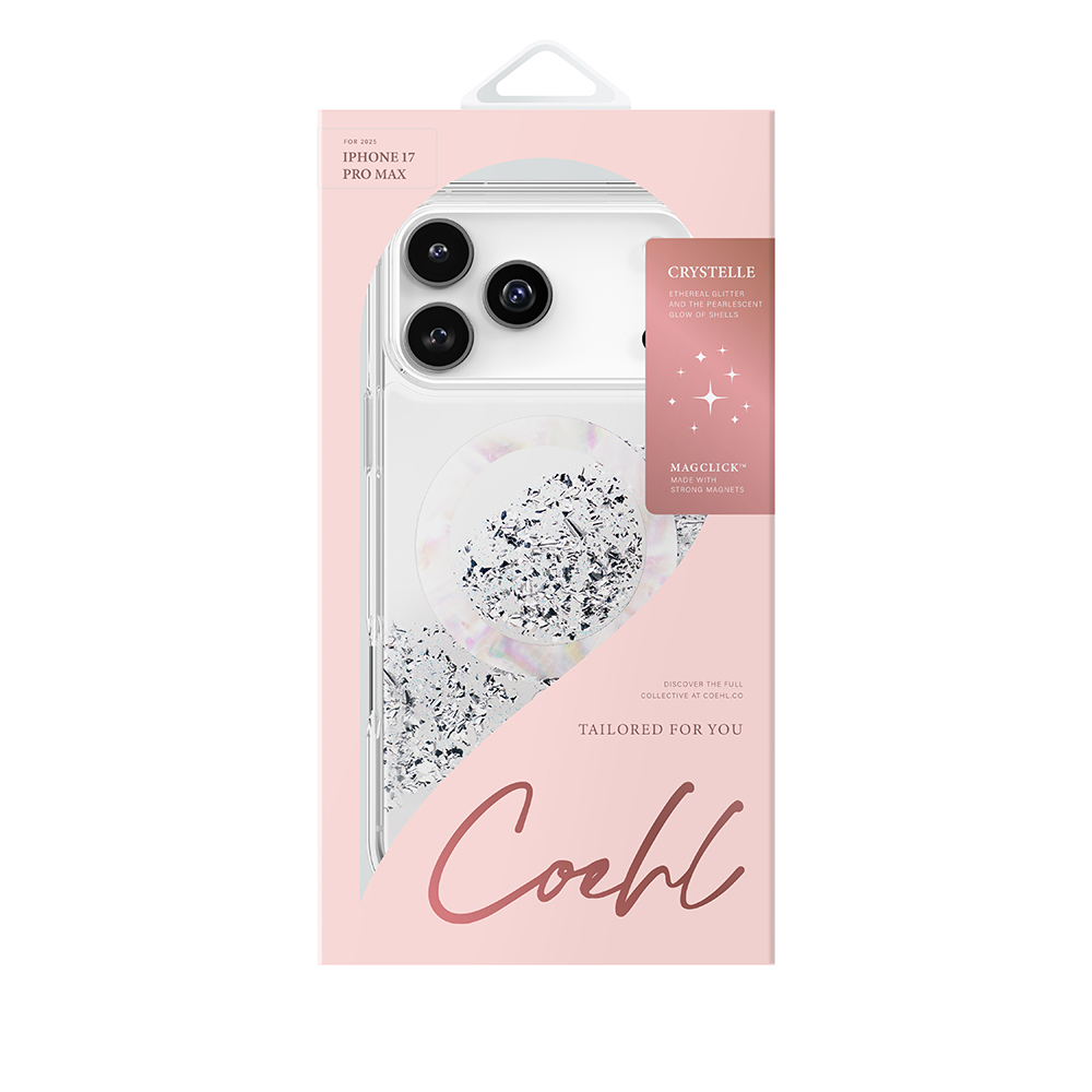 Apple iPhone 17 Pro Max Uyumlu Kılıf M-safe Şarj Parlak Kristal Desenli Coehl Crystelle Kapak - 2