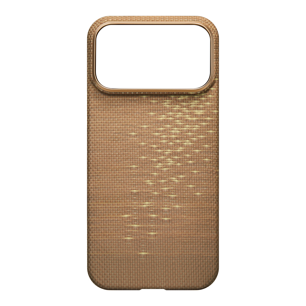 Apple iPhone 17 Pro Max Uyumlu Kılıf M-safe Şarj Özellikli Aramid Fiber Pitaka Glints of Gold Ultra Slim Serisi Kapak - 9