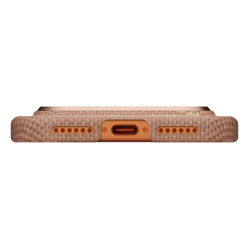 Apple iPhone 17 Pro Max Uyumlu Kılıf M-safe Şarj Özellikli Aramid Fiber Pitaka Glints of Gold Ultra Slim Serisi Kapak - 13