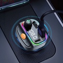 Wiwu Wi-QC031 RGB Bluetooth Transmitter MP3 Type-C ve USB-A Araç Şarjı - 4