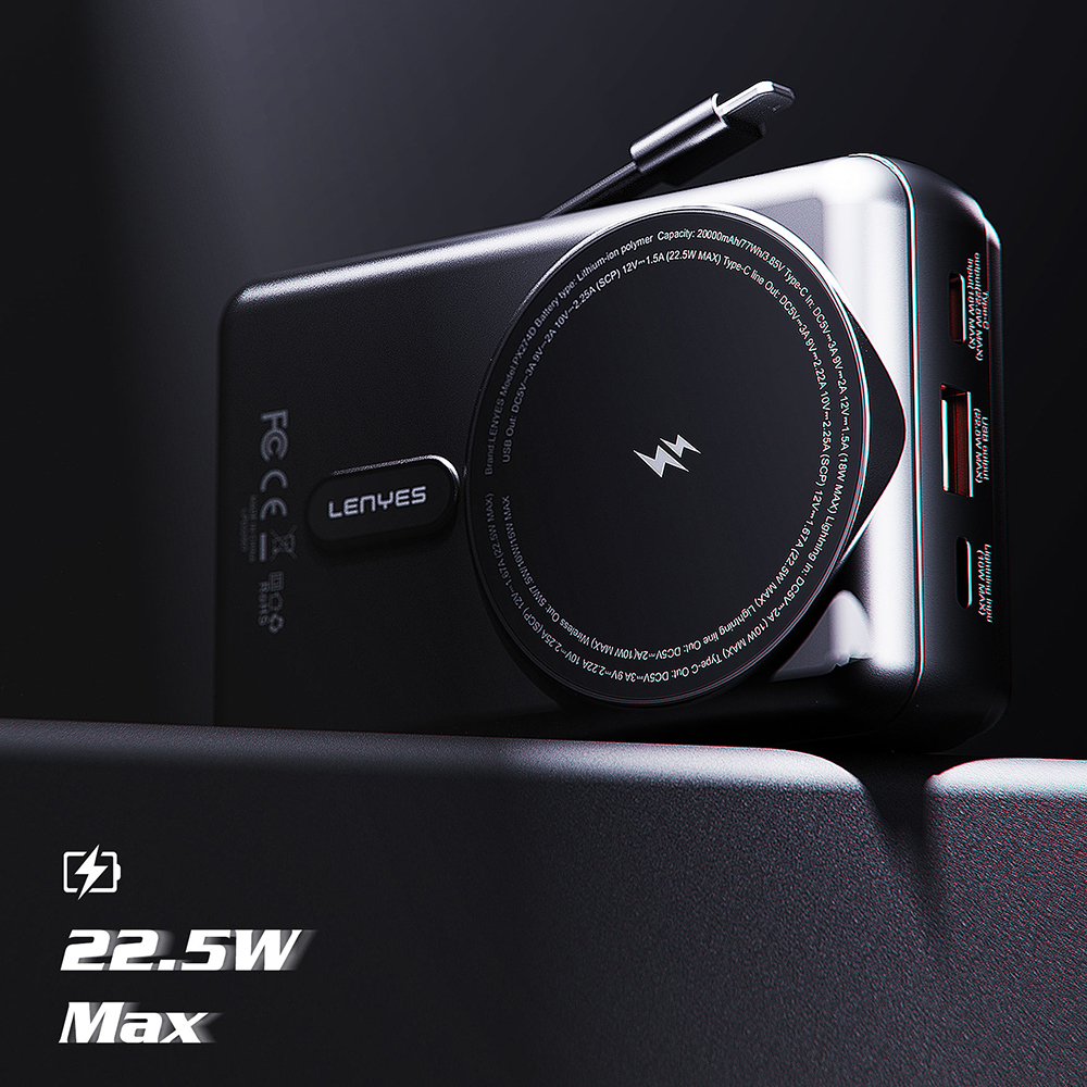 Lenyes PX274D PD 22.5W Standlı M-safe Şarj Özellikli Wireless Powerbank 15W 20000mAh - 6