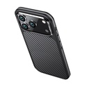 Apple iPhone 17 Pro Max Uyumlu Kılıf Mat Transparan Karbon Fiber Görünümlü Wlons Marin Kapak - 4