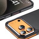 Apple iPhone 17 Pro Uyumlu Kılıf Mat Transparan Karbon Fiber Görünümlü Wlons Marin Kapak - 6