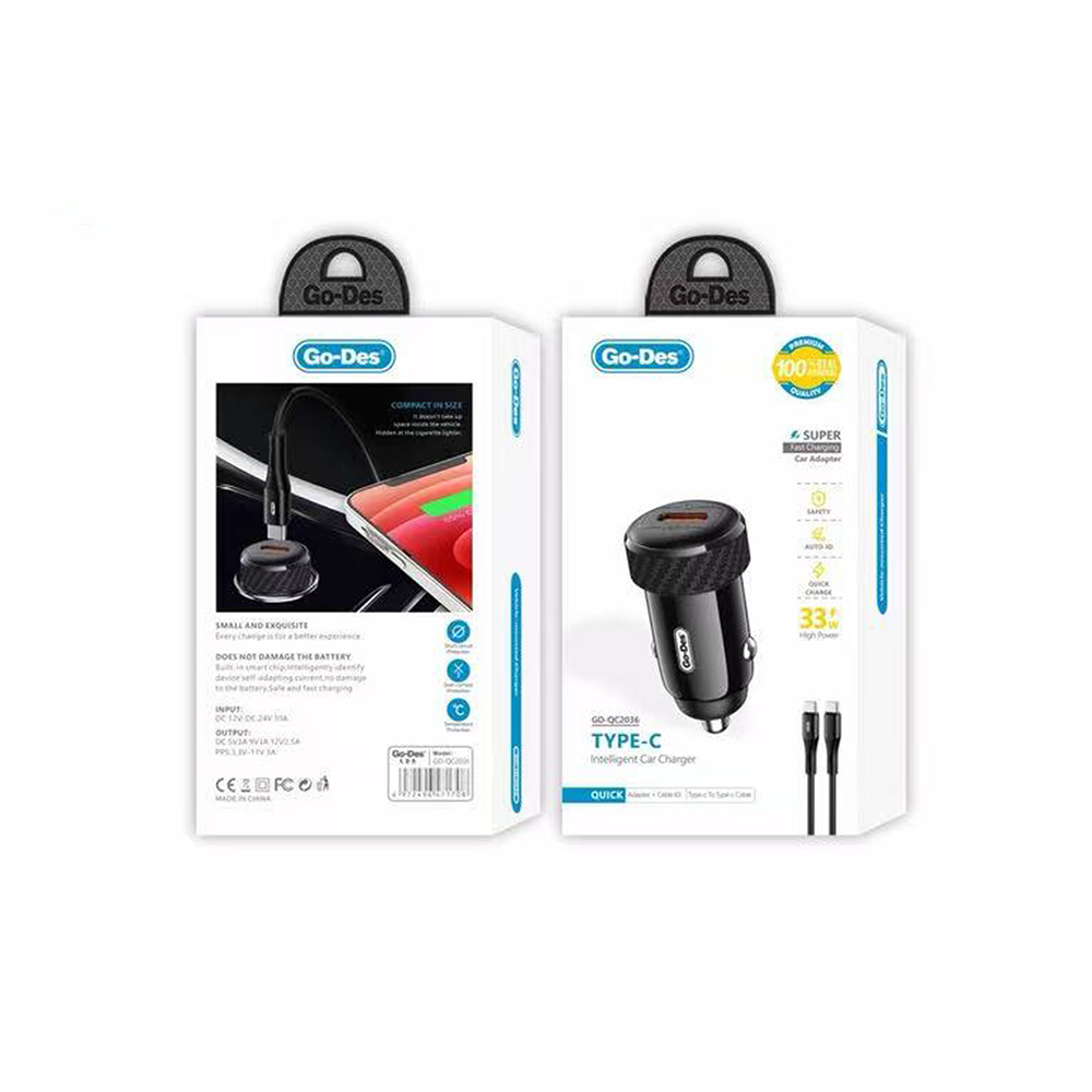Go-Des GD-QC2036 PD 33W Hızlı Şarj Özellikli Araç Şarj Başlığı - 3