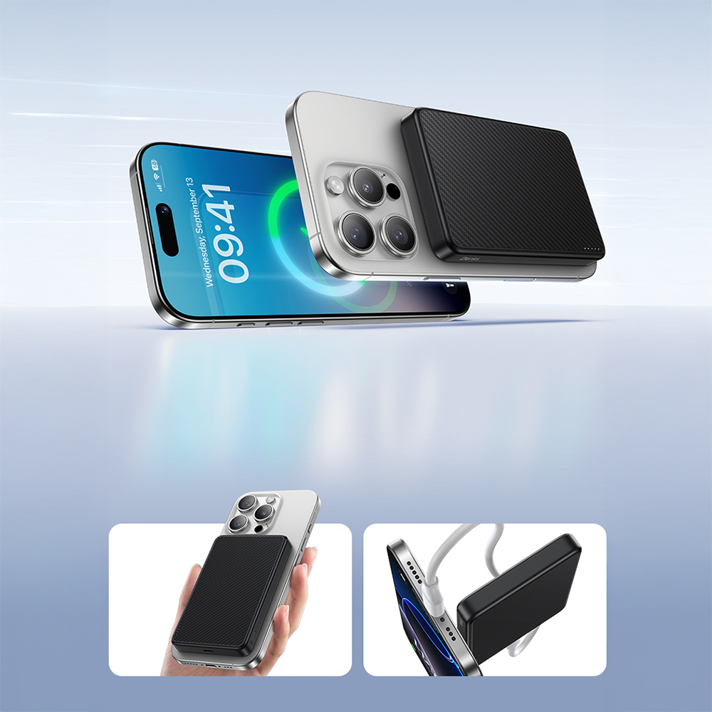 Benks MP17 ArmorGo M-safe Şarj Özellikli 600D Aramid Fiber Qi2 Teknolojili Powerbank 15W 10000mAh - 6