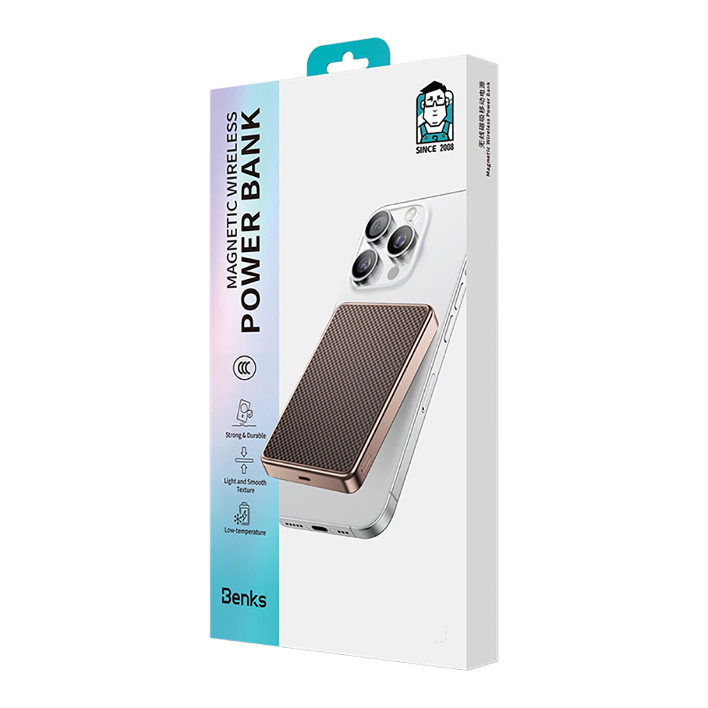 Benks MP17 ArmorGo M-safe Şarj Özellikli ArmorTint Aramid Fiber Qi2 Teknolojili Powerbank 15W 10000mAh - 9