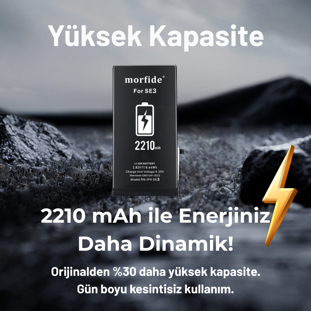 Apple iPhone SE 2020 (2. nesil) Uyumlu 2210mAh Yüksek Kapasiteli Batarya Morfide M-Max – A Sınıf Hücre, 15 Ay Garantili