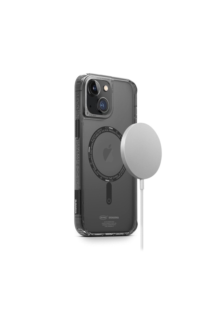 Apple iPhone 14 Plus Uyumlu Kılıf SkinArma Şeffaf Airbag Tasarımlı Magsafe Şarj Özellikli Saido Kapak