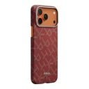 Apple iPhone 17 Pro Max Uyumlu Kılıf M-safe Şarj Özellikli Aramid Fiber Pitaka Tactile Woven Monogram Serisi Kapak - 1