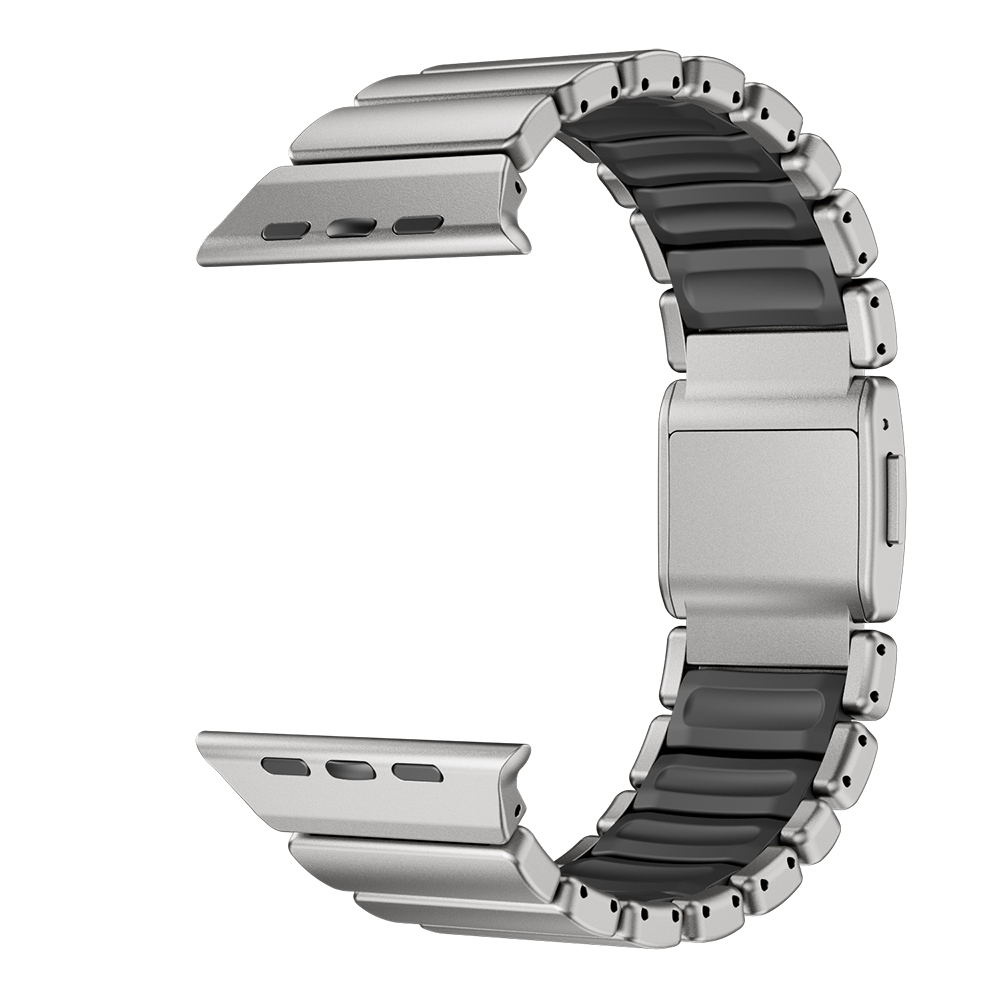 Apple Watch 7 45mm Uyumlu Zore KRD-152 Titanyum Silikon Kordon - 22