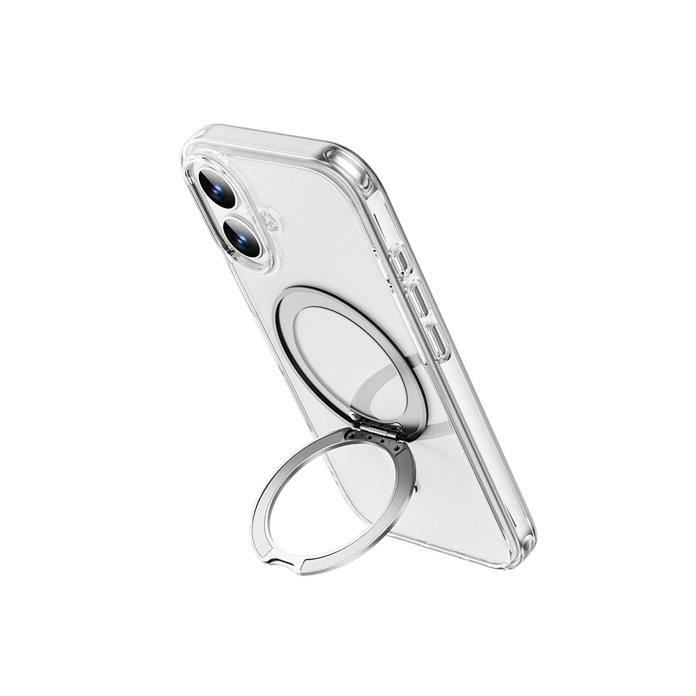 Apple iPhone 17 Uyumlu Kılıf M-safe Şarj Özellikli Wiwu MCC-201 iShield Ultra Serisi Standlı Crystal Sert PC Kapak - 3