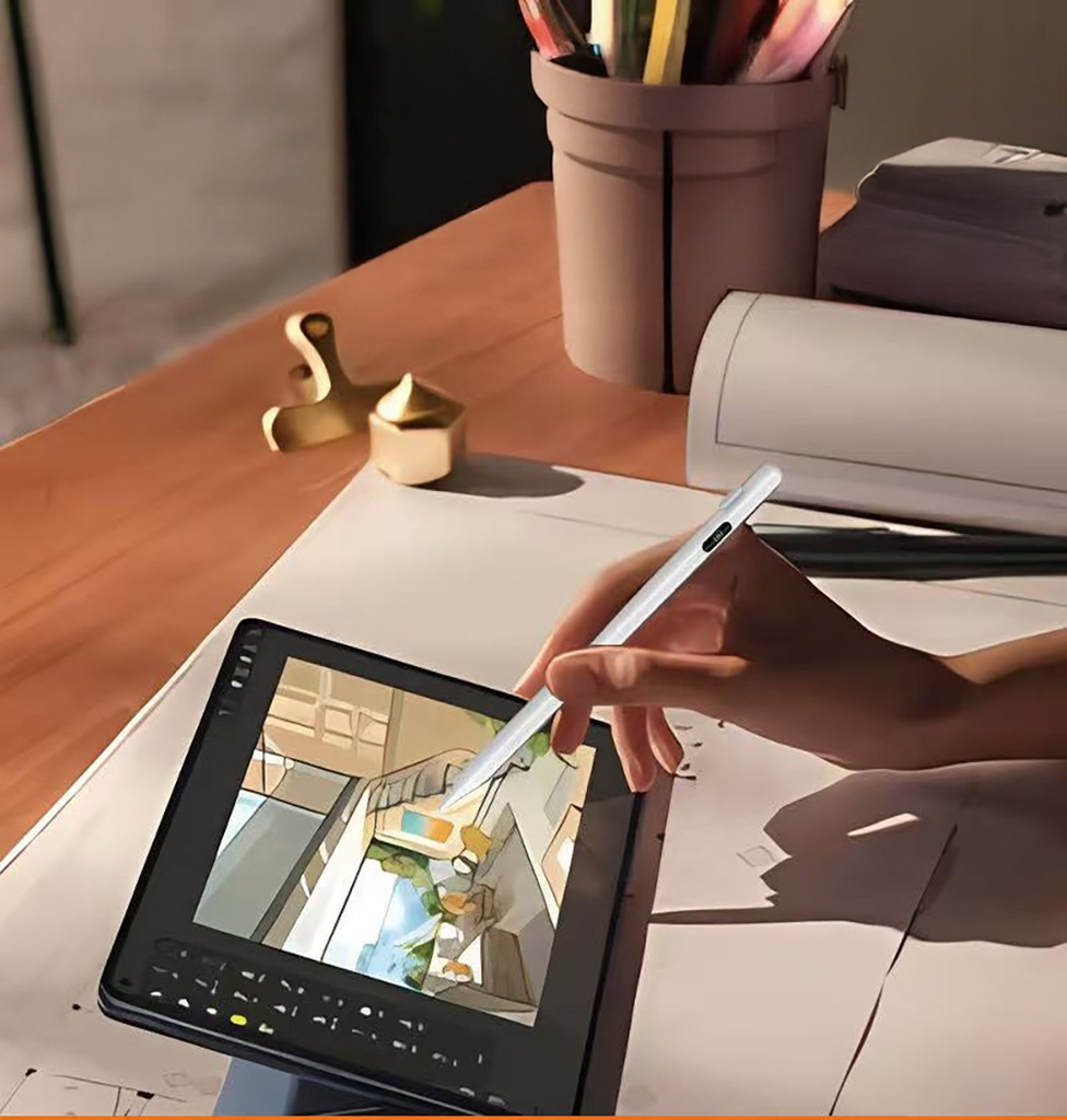 Zore Pencil 18 Stylus Universal Dijital Led Göstergeli Dokunmatik Tablet Kalemi - 7